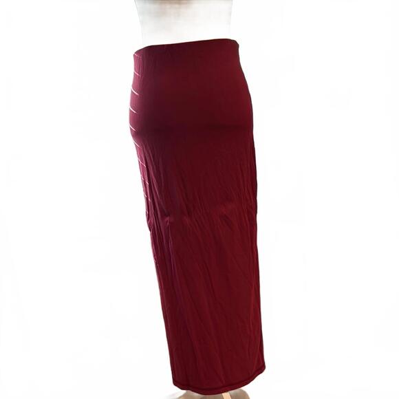 LOFT Women’s Burgundy Maxi Skirt with Split - Picture 2 of 5